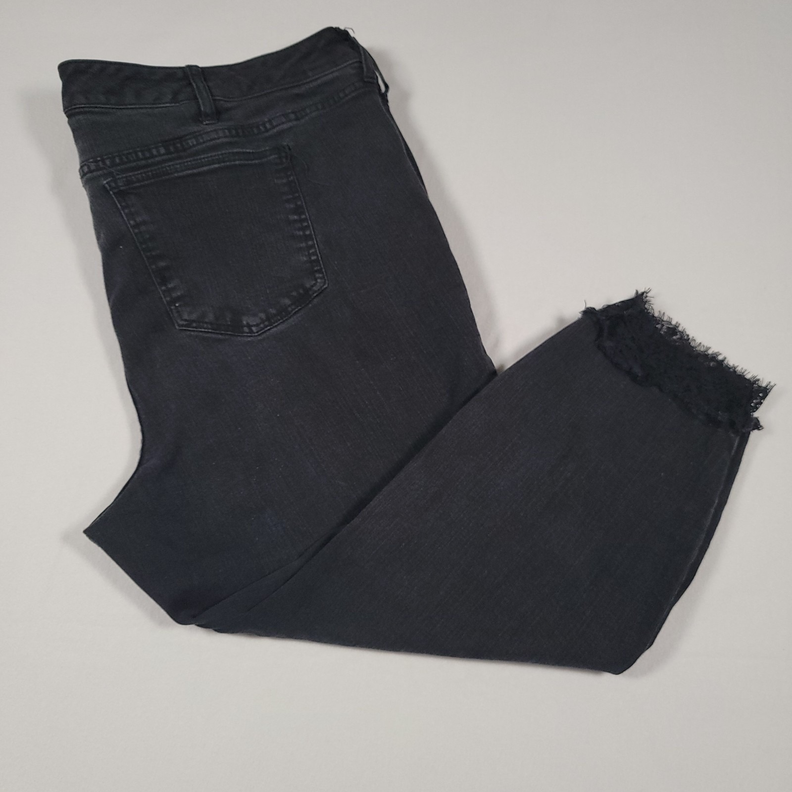 Torrid Women Ankle Skinny Jeans Size 24s Black Lace Hem Stretch Plus